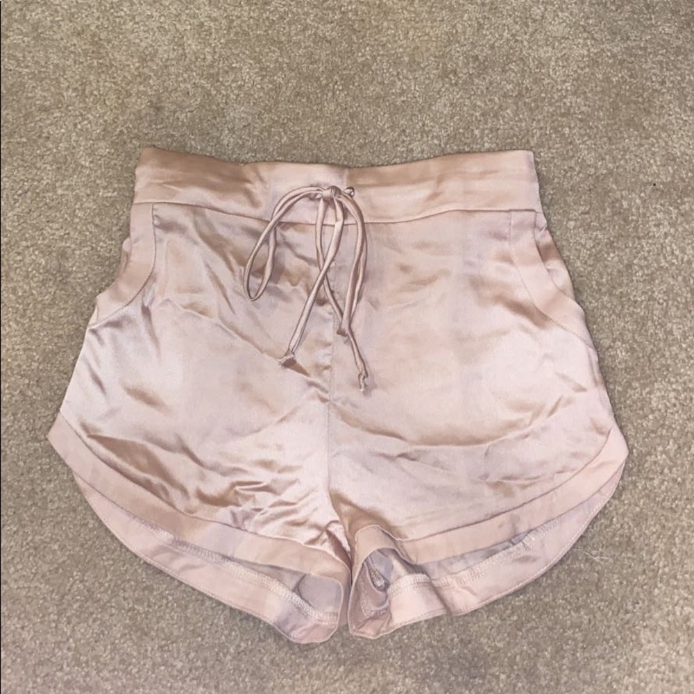 Champagne silk shorts